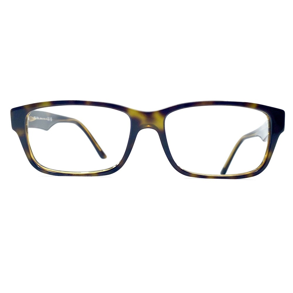 Prada Brown Tortoise Blue Rectangular Glasses Italy VPR 16M XZXH-1O1 57 16 140